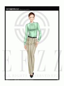 女時尚職業(yè)裝長袖襯衫設(shè)計圖201