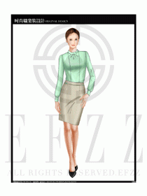 女時(shí)尚職業(yè)裝長(zhǎng)袖襯衫設(shè)計(jì)圖200