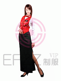 西餐咨客服裝096
