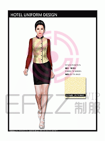 中餐服務員服裝設計效果圖1080