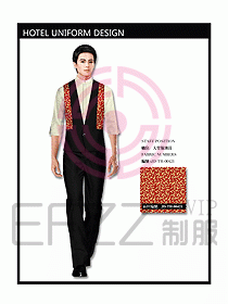 中餐服務(wù)員制服設(shè)計(jì)效果圖1098