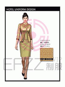 中餐服務員制服設計效果圖1100