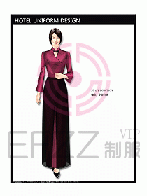 中餐迎賓制服設計效果圖567