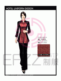 中餐服務(wù)員制服設(shè)計效果圖1123