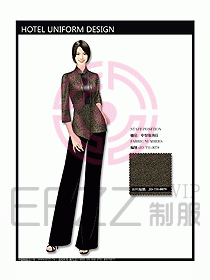 中餐服務員制服設計效果圖1127