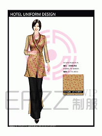 酒店中餐服務(wù)員制服效果圖1149