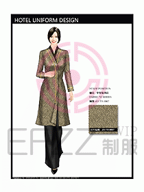 酒店中餐服務(wù)員制服效果圖1155