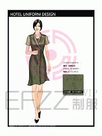 酒店中餐服務(wù)員制服效果圖1152