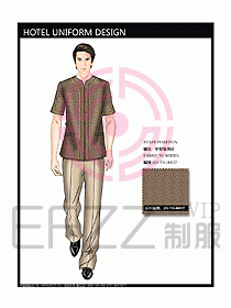 酒店中餐服務(wù)員制服效果圖1159