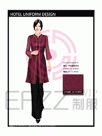 酒店中餐服務(wù)員制服效果圖1158