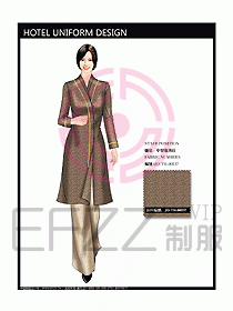 酒店中餐服務(wù)員制服效果圖1156