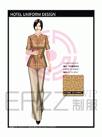 酒店中餐服務(wù)員制服效果圖1163