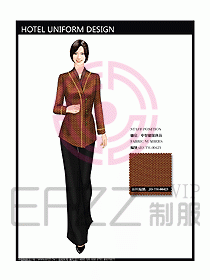 酒店中餐服務(wù)員制服效果圖1165