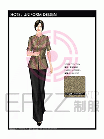 酒店中餐服務(wù)員制服效果圖1161