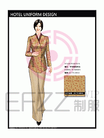 酒店中餐服務員制服效果圖1169