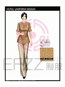 酒店中餐服務(wù)員制服效果圖1171