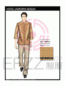 酒店中餐服務(wù)員制服效果圖1172