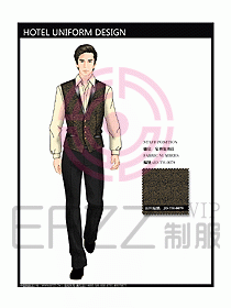 酒店中餐服務(wù)員制服效果圖1178