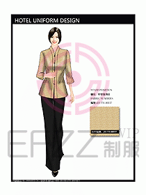 酒店中餐服務員制服效果圖1184