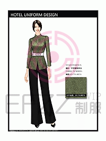 酒店中餐服務(wù)員制服設(shè)計(jì)效果圖1193