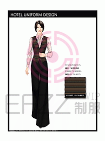 酒店中餐服務(wù)員制服設(shè)計(jì)效果圖1190