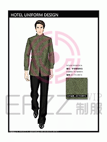 酒店中餐服務(wù)員制服設(shè)計(jì)效果圖1192