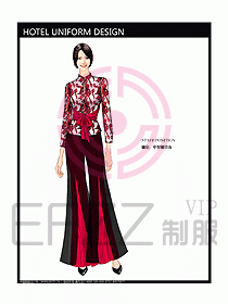酒店中餐服務(wù)員制服設(shè)計(jì)效果圖1199