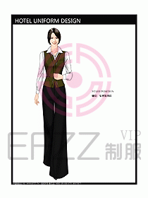 酒店中餐服務員制服設計圖1186