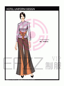 酒店中餐服務員制服設計圖1195