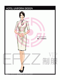 酒店中餐服務員制服設計圖1204