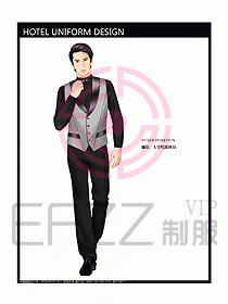 酒店中餐服務(wù)員制服設(shè)計圖1235