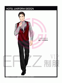 酒店中餐服務(wù)員制服設(shè)計(jì)圖1245