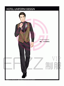 酒店中餐服務(wù)員制服設(shè)計(jì)圖1247