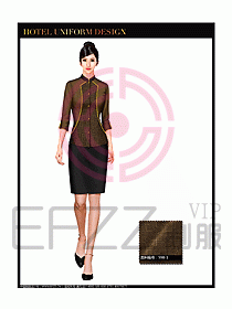 中餐服務(wù)員酒店制服設(shè)計(jì)圖1301