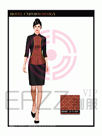 中餐服務(wù)員酒店制服設(shè)計圖1303