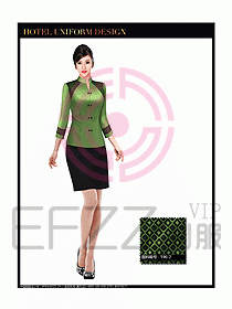 中餐服務(wù)員酒店制服設(shè)計(jì)圖1305